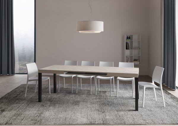 Tavolo allungabile 90x120/380 cm Everyday cashmere gambe antracite - immagine 4