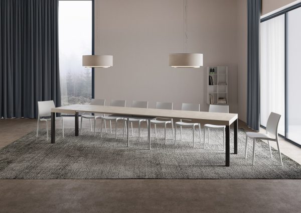 Tavolo allungabile 90x120/380 cm Everyday cashmere gambe antracite - immagine 5