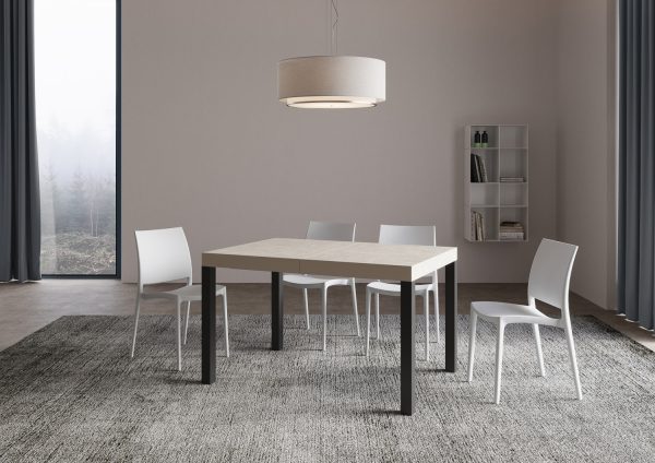 Tavolo allungabile 90x120/380 cm Everyday cashmere gambe antracite - immagine 3