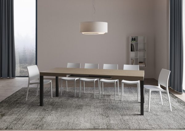 Tavolo allungabile 90x120/380 cm Everyday tortora gambe antracite - immagine 4
