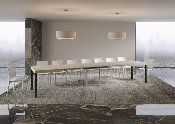 Tavolo allungabile 90x160/420 cm Everyday cashmere telaio antracite - immagine 5