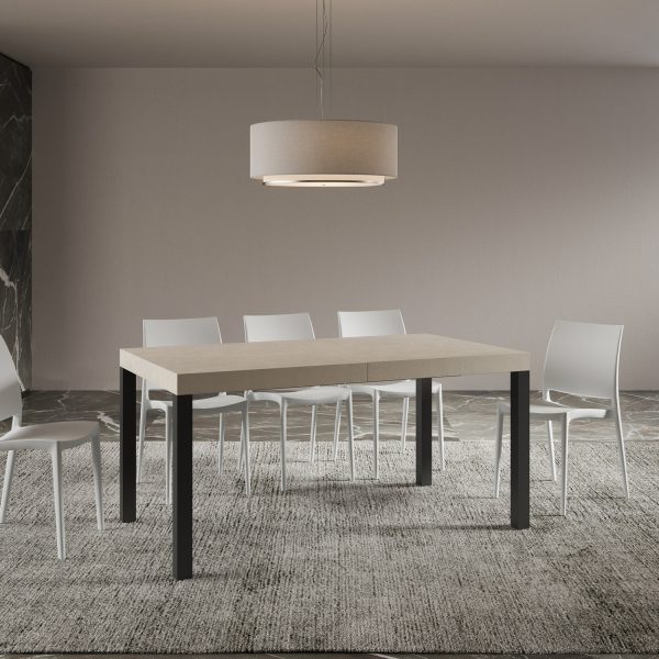 Tavolo allungabile 90x160/420 cm Everyday Premium cashmere telaio antracite - immagine 2