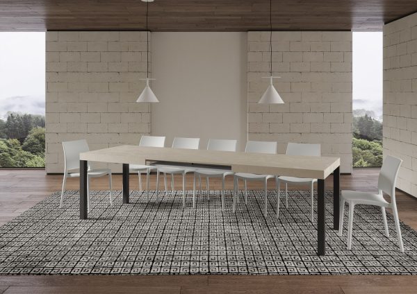 Tavolo allungabile 90x180/284 cm Everyday cashmere gambe antracite - immagine 4