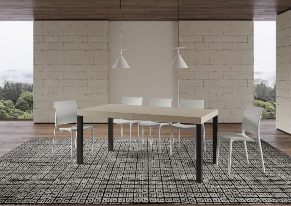 Tavolo allungabile 90x180/284 cm Everyday Premium cashmere telaio antracite - immagine 3