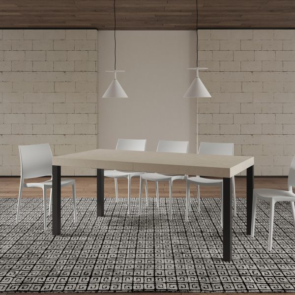 Tavolo allungabile 90x180/284 cm Everyday Premium cashmere telaio antracite - immagine 2