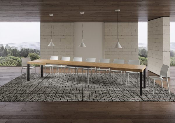 Tavolo allungabile 90x200/460 cm Everyday Quercia Natura telaio Antracite - immagine 4
