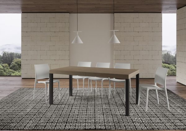 Tavolo allungabile 90x180/284 cm Everyday Premium tortora telaio antracite - immagine 3