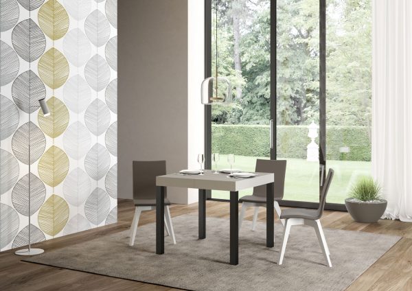 Tavolo allungabile 90x90/246 cm Everyday cashmere gambe antracite - immagine 3