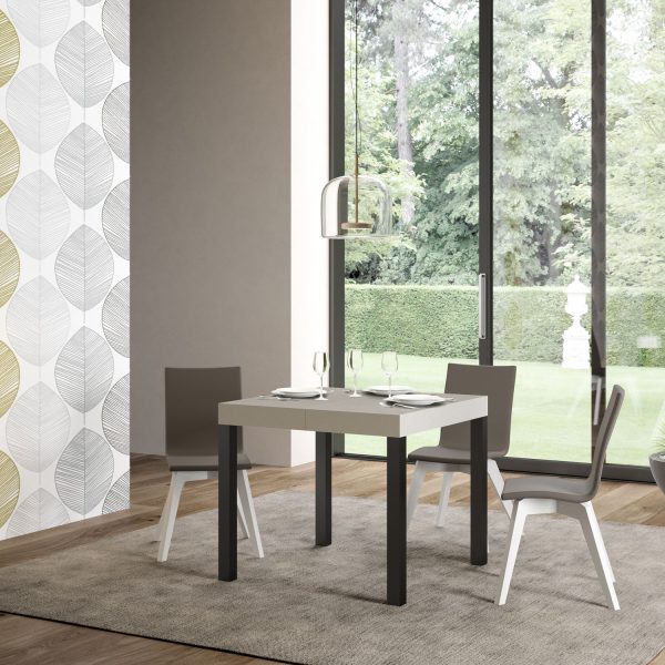 Tavolo allungabile 90x90/246 cm Everyday cashmere gambe antracite - immagine 2