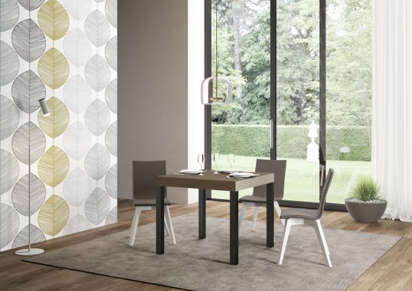 Tavolo allungabile 90x90/246 cm Everyday Premium tortora tortora telaio antracite - immagine 3