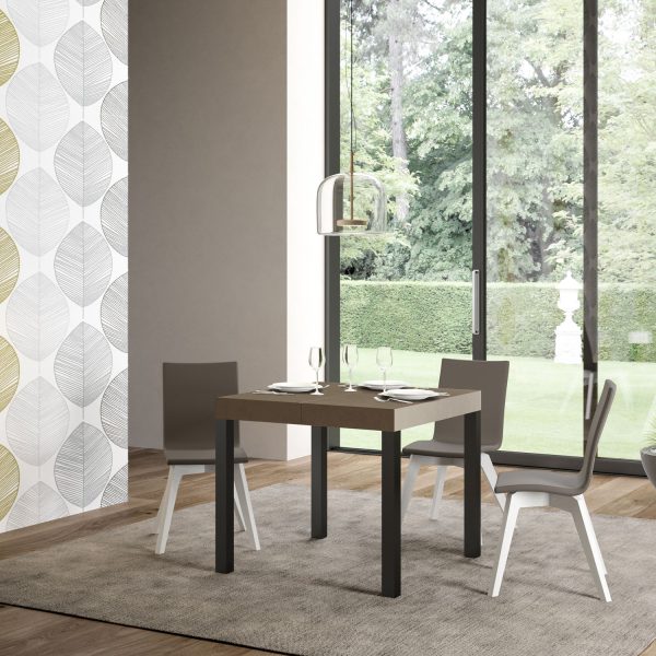 Tavolo allungabile 90x90/246 cm Everyday Premium tortora tortora telaio antracite - immagine 2