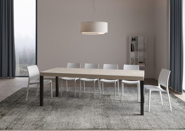 Tavolo allungabile 90x120/380 cm Everyday Premium cashmere gambe antracite - immagine 4