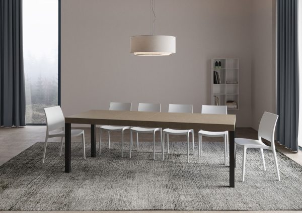 Tavolo allungabile 90x120/380 cm Everyday Premium tortora gambe antracite - immagine 4