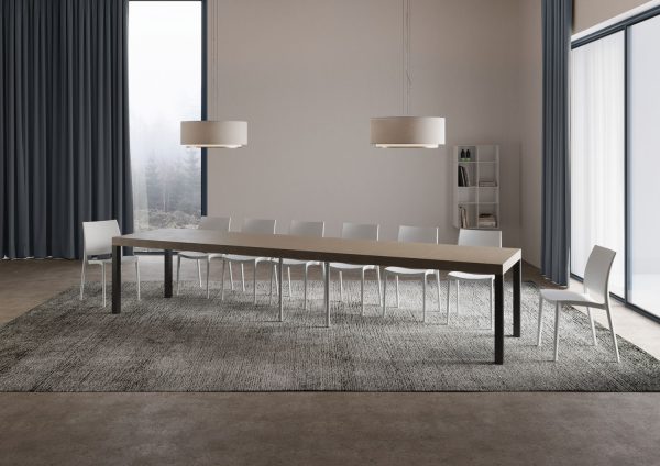 Tavolo allungabile 90x120/380 cm Everyday Premium tortora gambe antracite - immagine 5