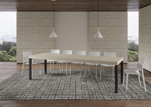 Tavolo allungabile 90x180/284 cm Everyday Premium cashmere telaio antracite - immagine 4