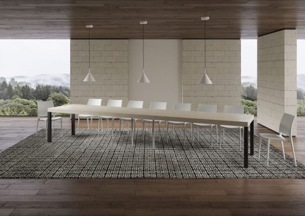 Tavolo allungabile 90x160/420 cm Everyday Premium cashmere telaio antracite - immagine 5