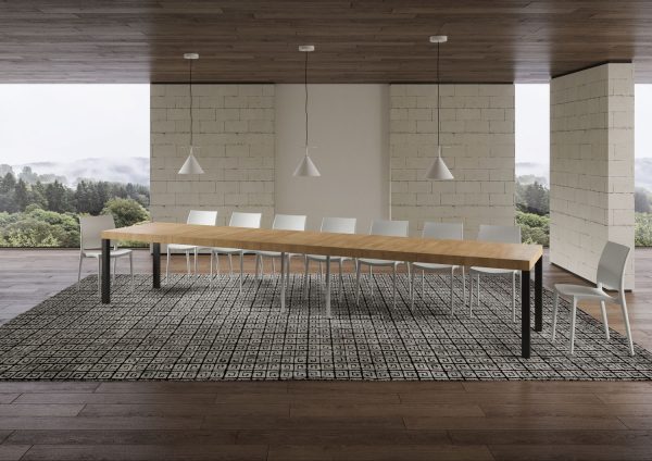 Tavolo allungabile 90x200/460 cm Everyday Premium Quercia Natura telaio Antracite - immagine 4