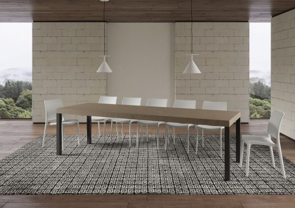 Tavolo allungabile 90x180/284 cm Everyday Premium tortora telaio antracite - immagine 4