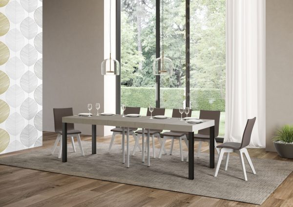 Tavolo allungabile 90x90/246 cm Everyday Premium cashmere telaio antracite - immagine 4