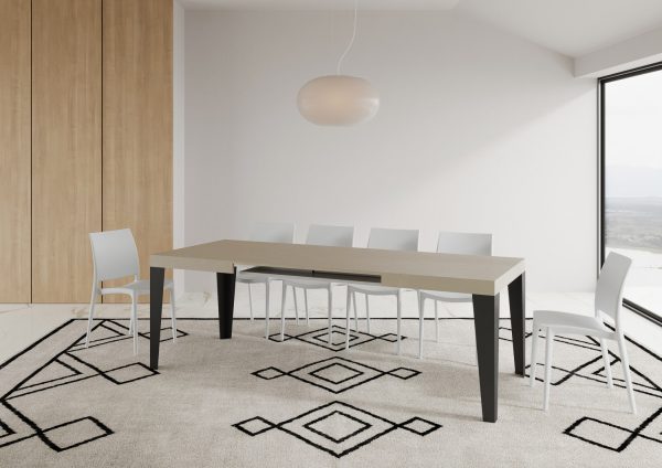 Tavolo allungabile 80x120/204 cm Flame cashmere telaio Antracite - immagine 4