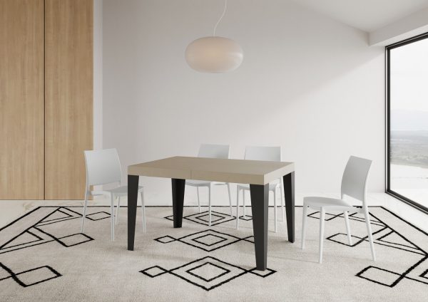 Tavolo allungabile 80x120/204 cm Flame cashmere telaio Antracite - immagine 3