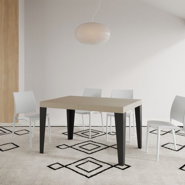 Tavolo allungabile 80x120/204 cm Flame cashmere telaio Antracite - immagine 2