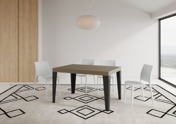 Tavolo allungabile 90x120/380 cm Flame tortora gambe antracite - immagine 3