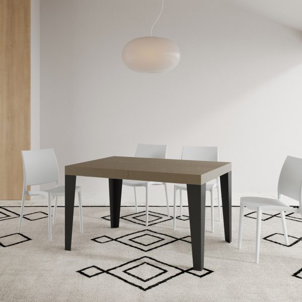 Tavolo allungabile 90x120/380 cm Flame tortora gambe antracite - immagine 2