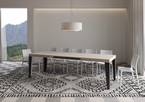 Tavolo allungabile 90x160/264 cm Flame cashmere gambe antracite - immagine 4