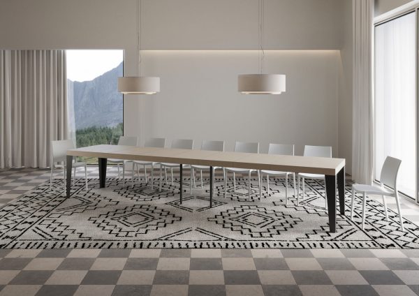 Tavolo allungabile 90x160/420 cm Flame Premium cashmere telaio antracite - immagine 5