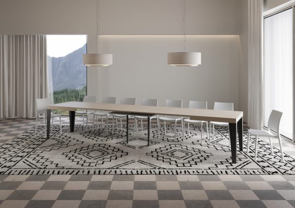 Tavolo allungabile 90x160/420 cm Flame cashmere telaio antracite - immagine 5