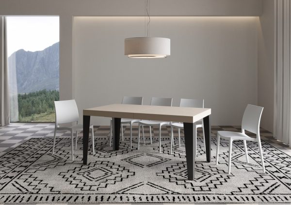 Tavolo allungabile 90x160/264 cm Flame cashmere gambe antracite - immagine 3