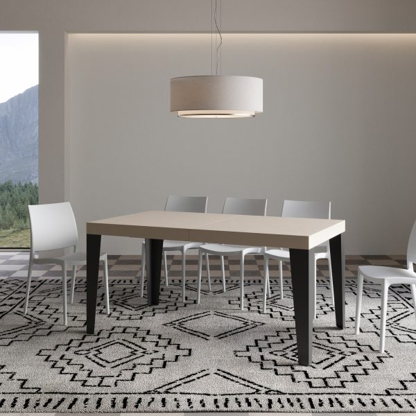 Tavolo allungabile 90x160/264 cm Flame cashmere gambe antracite - immagine 2