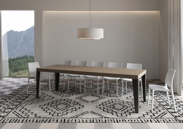 Tavolo allungabile 90x160/420 cm Flame Premium cashmere telaio antracite - immagine 4