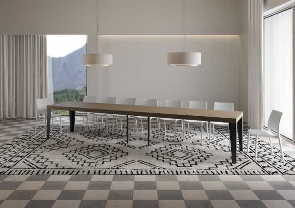 Tavolo allungabile 90x160/420 cm Flame Premium tortora telaio antracite - immagine 5