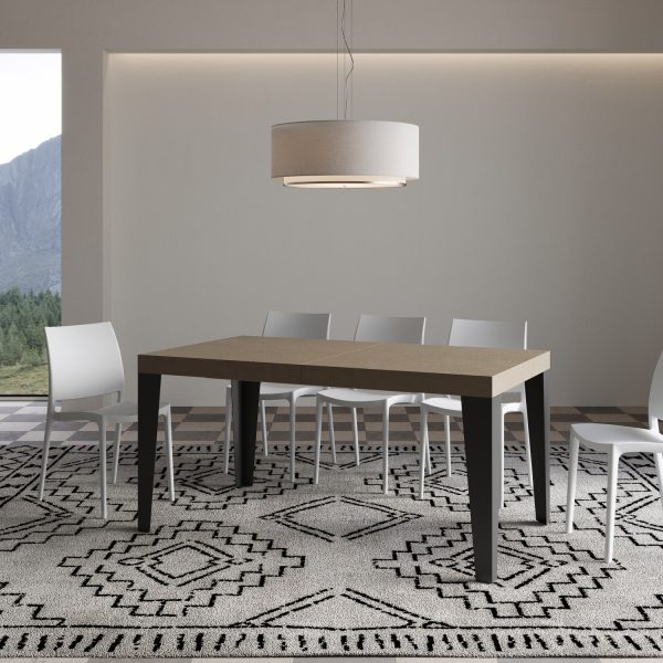 Tavolo allungabile 90x160/264 cm Flame tortora gambe antracite - immagine 2