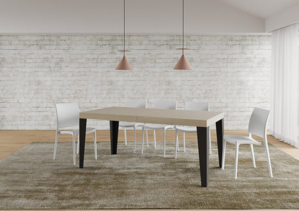 Tavolo allungabile 90x200/304 cm Flame cashmere telaio antracite - immagine 3