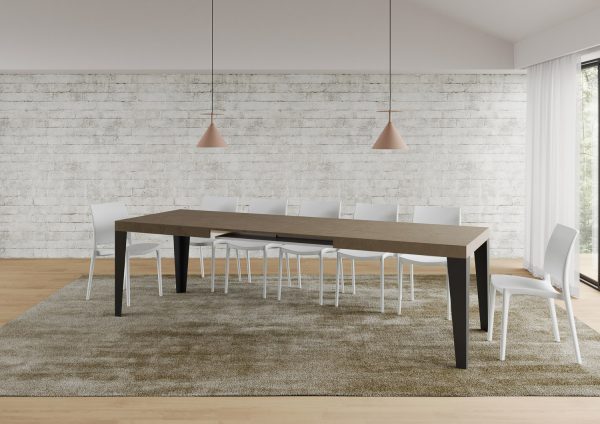 Tavolo allungabile 90x180/440 cm Flame tortora telaio antracite - immagine 4