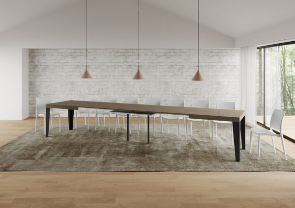 Tavolo allungabile 90x180/440 cm Flame tortora telaio antracite - immagine 5