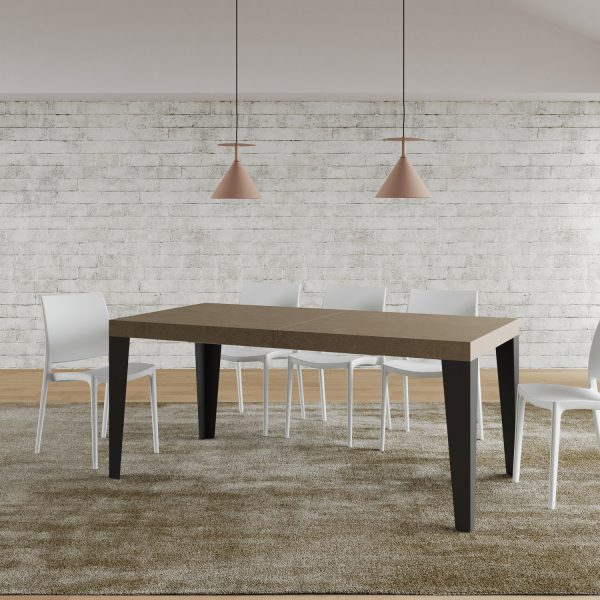Tavolo allungabile 90x180/440 cm Flame tortora telaio antracite - immagine 2