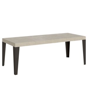 Tavolo allungabile 90x90/246 cm Flame Premium cashmere telaio antracite