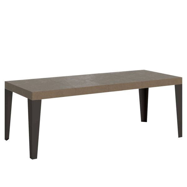 Tavolo allungabile 90x90/246 cm Flame Premium tortora telaio antracite