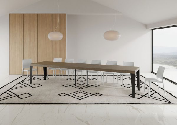 Tavolo allungabile 90x120/380 cm Flame Premium tortora gambe antracite - immagine 5