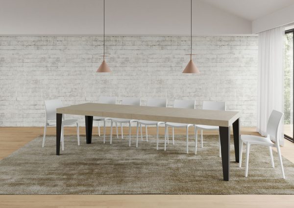 Tavolo allungabile 90x200/304 cm Flame Premium cashmere telaio antracite - immagine 4