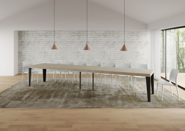 Tavolo allungabile 90x200/460 cm Flame Premium cashmere telaio antracite - immagine 5