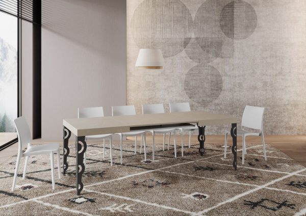 Tavolo allungabile 90x120/380 cm Karamay cashmere gambe antracite - immagine 4