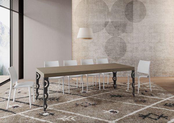 Tavolo allungabile 90x120/380 cm Karamay Premium tortora gambe antracite - immagine 4