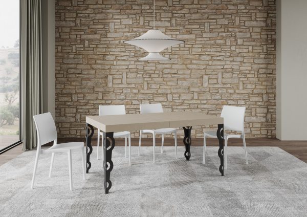 Tavolo allungabile 90x160/420 cm Karamay Premium cashmere telaio antracite - immagine 3