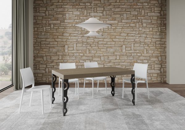 Tavolo allungabile 90x160/420 cm Karamay Premium tortora telaio antracite - immagine 3