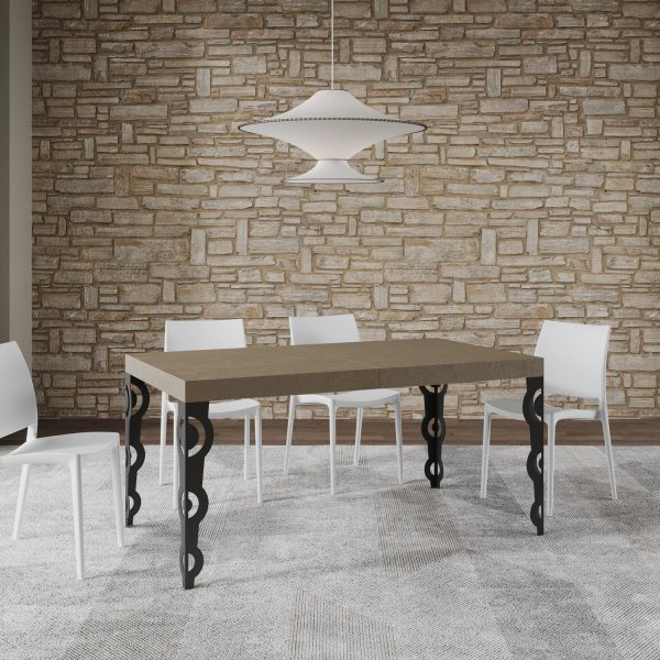 Tavolo allungabile 90x160/420 cm Karamay Premium tortora telaio antracite - immagine 2